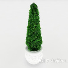 绿色盆栽装饰3d模型下载