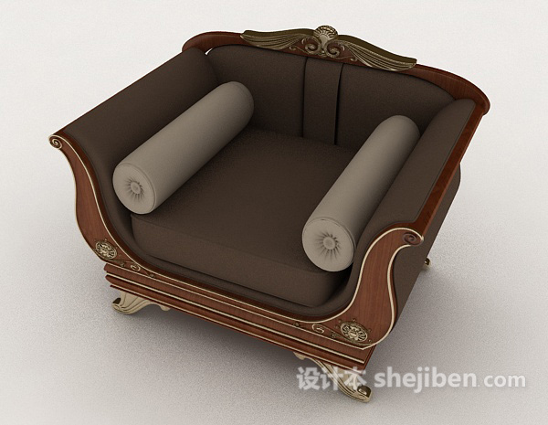 欧式风格豪华单人沙发3d模型下载