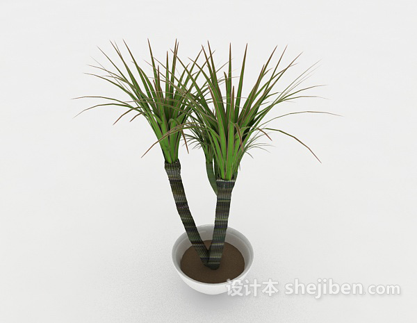 设计本绿色室内简单盆栽3d模型下载