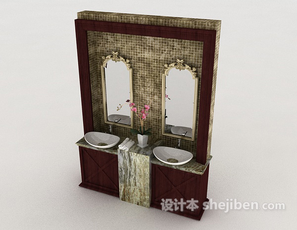 免费厕所卫浴镜3d模型下载