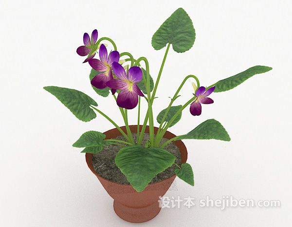 免费花卉盆栽装饰3d模型下载