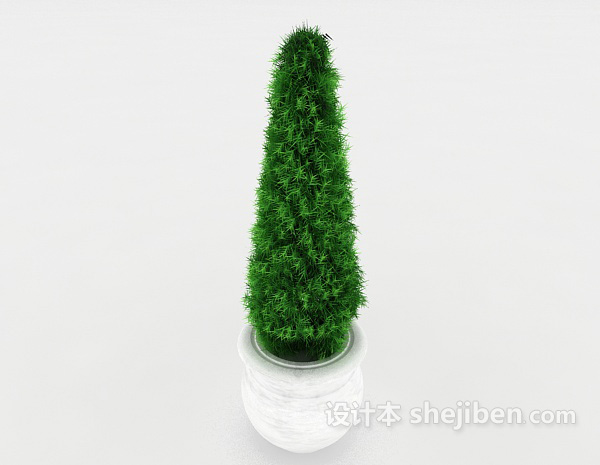 现代风格绿色盆栽装饰3d模型下载