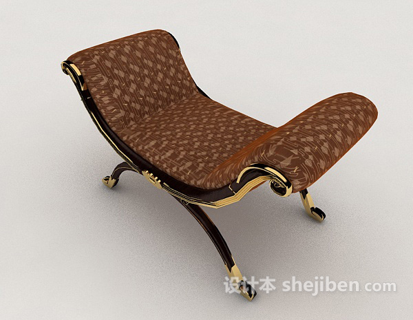 欧式简约单人沙发座椅3d模型下载