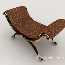 欧式简约单人沙发座椅3d模型下载
