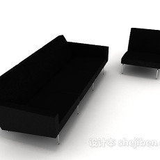 黑色简洁组合沙发3d模型下载