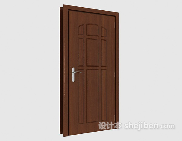 现代风格实木深色房门3d模型下载