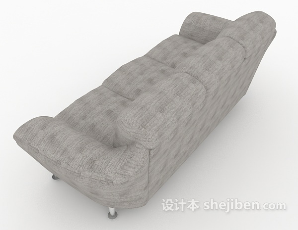 设计本灰色简约家居沙发3d模型下载