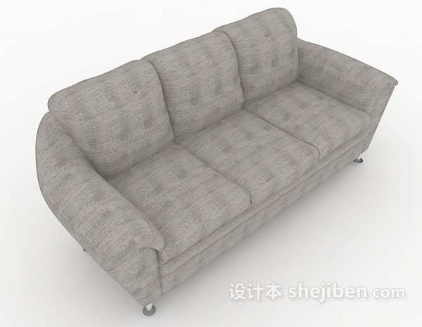 灰色简约家居沙发3d模型下载
