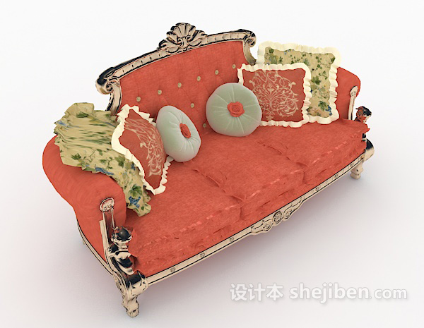 欧式亮色高档沙发3d模型下载