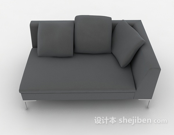 现代风格现代灰色单人沙发3d模型下载