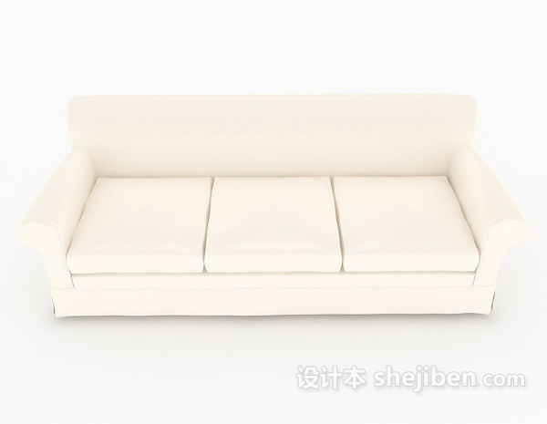 现代风格白色简单沙发3d模型下载