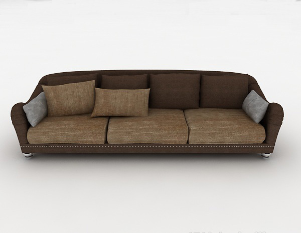现代风格深色简约多人沙发3d模型下载