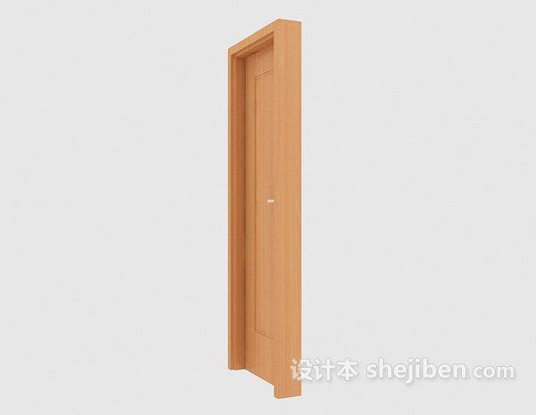 免费简单实木房门3d模型下载