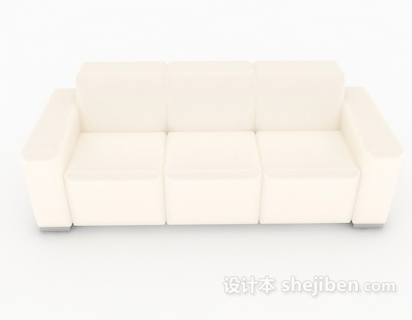 现代风格浅色系多人沙发3d模型下载