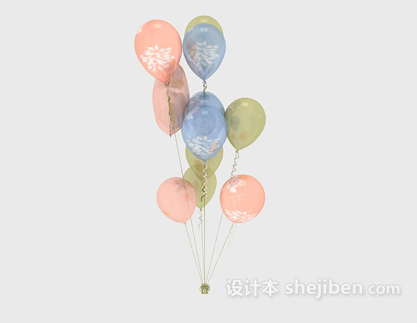 节日装饰气球3d模型下载