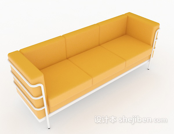 现代黄色休闲沙发3d模型下载