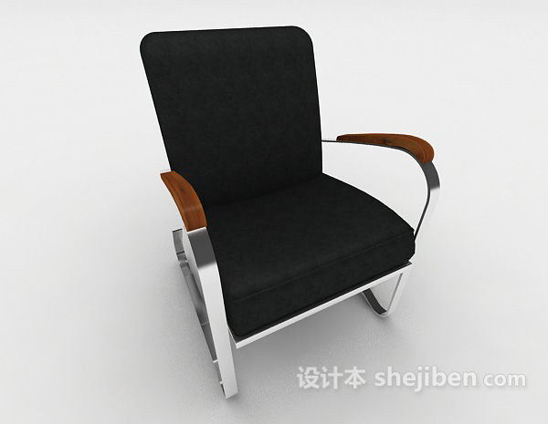 免费黑色居家休闲椅3d模型下载