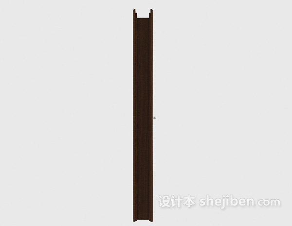 设计本棕色现代实木房门3d模型下载