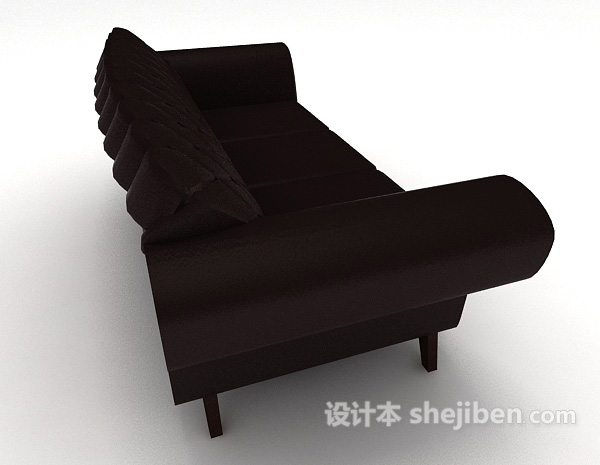 设计本深色双人沙发3d模型下载