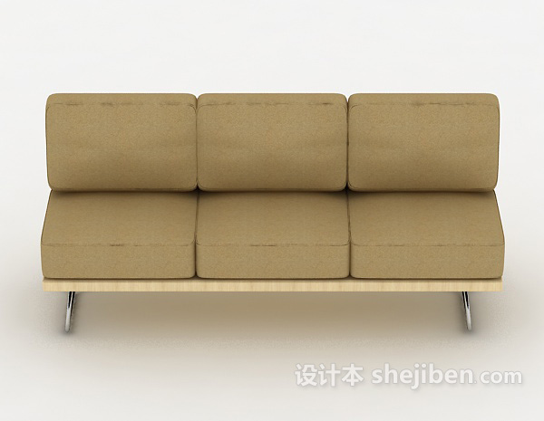 现代风格黄色简约风格多人沙发3d模型下载