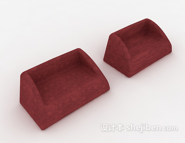 红色个性单人沙发3d模型下载