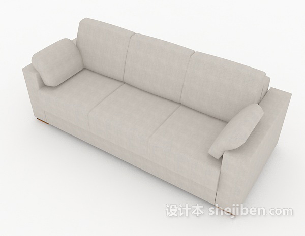 免费灰色舒适家居沙发3d模型下载