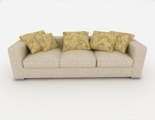 现代风格常见居家三人沙发3d模型下载