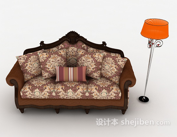 欧式风格精致欧式居家沙发3d模型下载