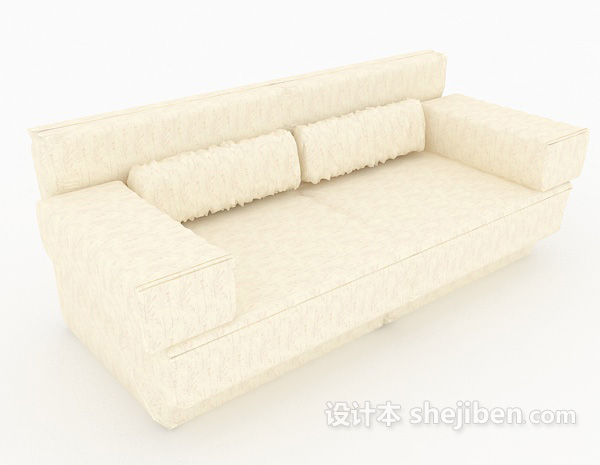 白色简单家居沙发3d模型下载