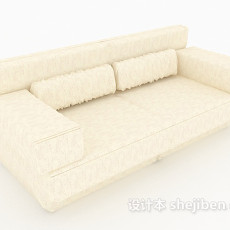 白色简单家居沙发3d模型下载