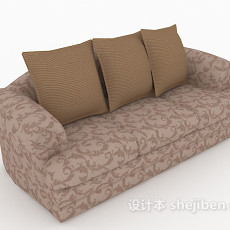 花纹布料多人沙发3d模型下载