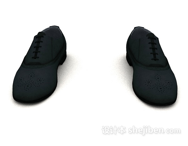 现代风格男士休闲皮鞋3d模型下载