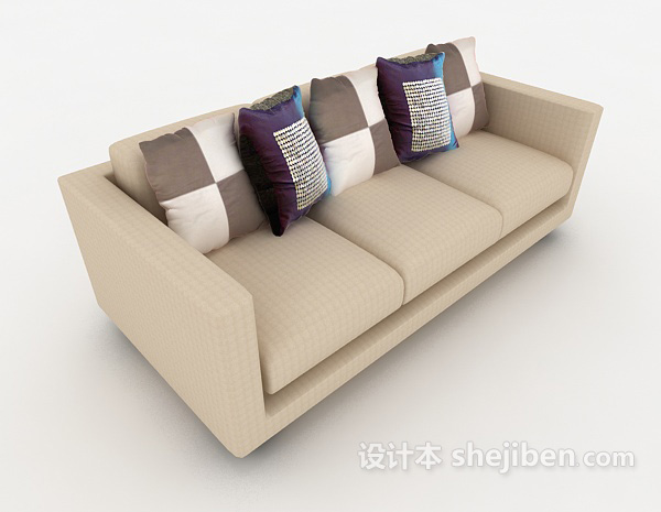 免费简单清新居家沙发3d模型下载