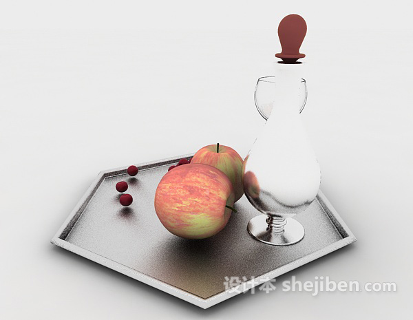 设计本菱角水果盘3d模型下载