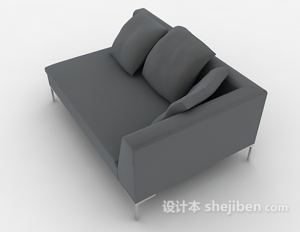 设计本现代灰色单人沙发3d模型下载