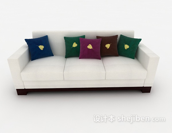 中式风格新中式居家多人沙发3d模型下载