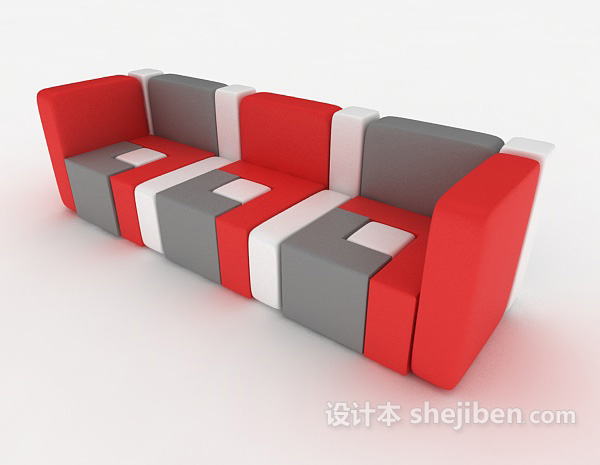 现代亮色沙发3d模型下载