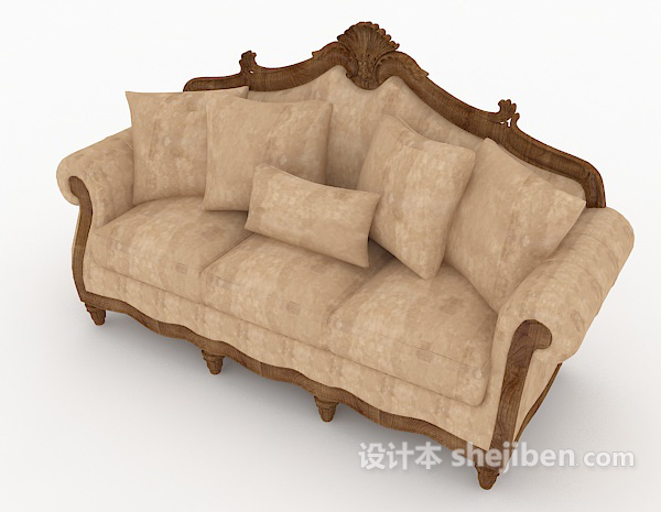 免费欧式风格家居高档沙发3d模型下载