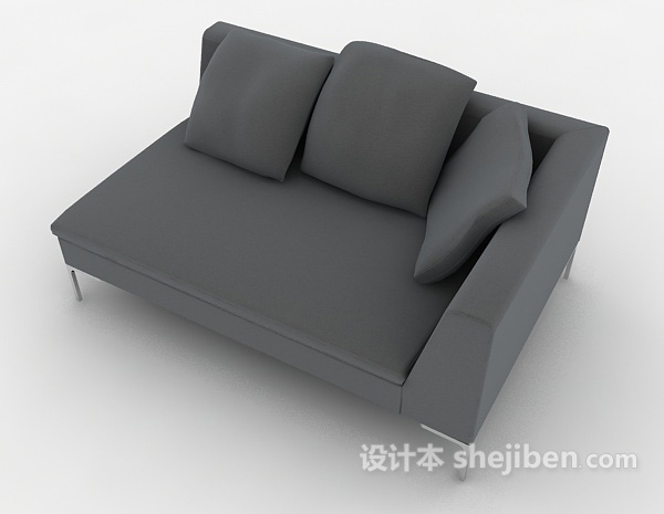 免费现代灰色单人沙发3d模型下载