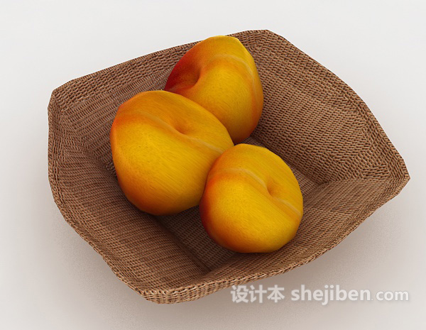现代风格新鲜桃子3d模型下载