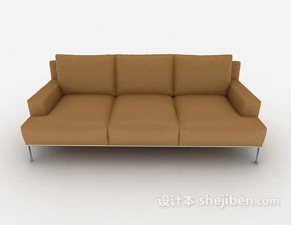 现代风格简易居家三人沙发3d模型下载