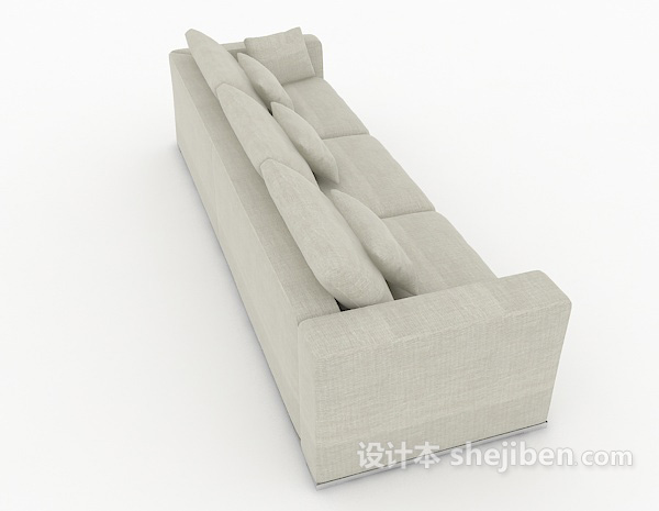 设计本灰色简单多人沙发3d模型下载