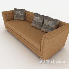 简单皮质沙发3d模型下载