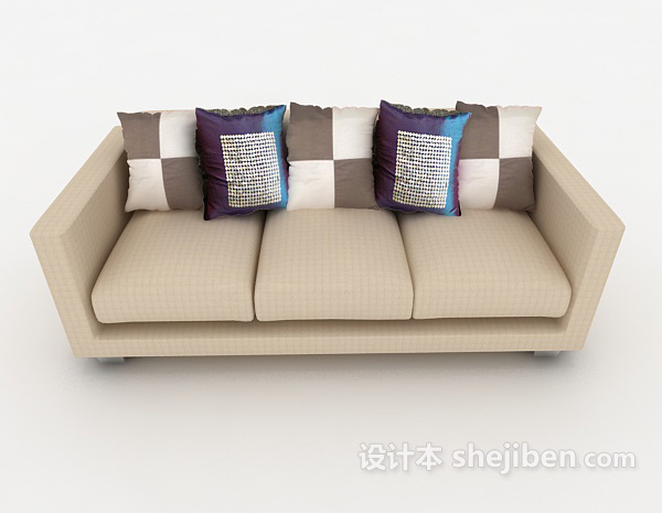 现代风格简单清新居家沙发3d模型下载