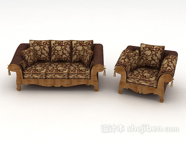 欧式风格欧式高档家居沙发3d模型下载