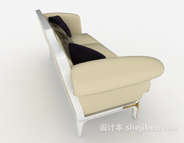 设计本简单欧式三人沙发3d模型下载
