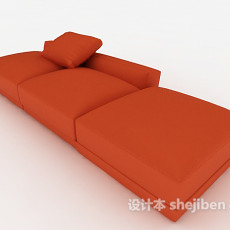 橙色懒人沙发3d模型下载