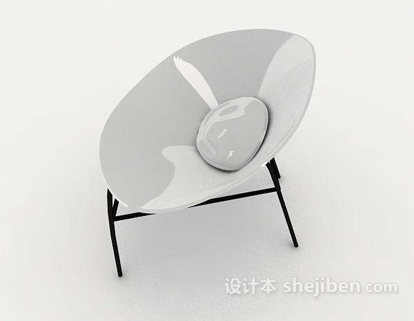 设计本个性白色休闲椅3d模型下载