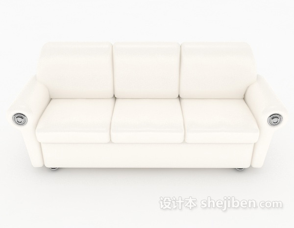 现代风格白色现代多人沙发3d模型下载