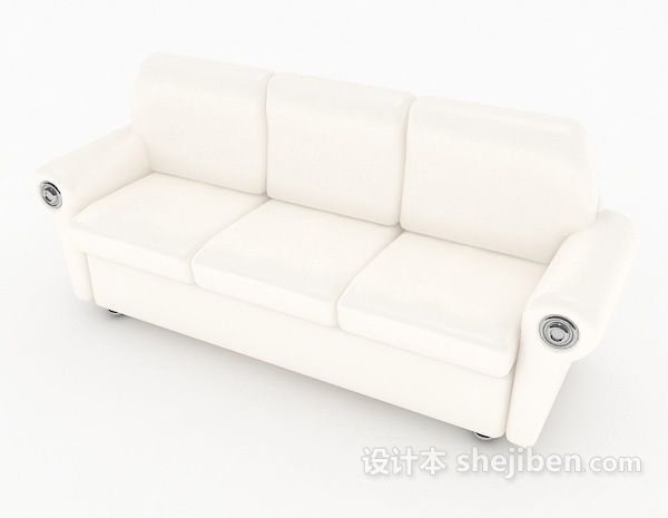 免费白色现代多人沙发3d模型下载